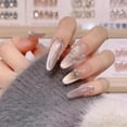 thumbnail image 3 of Uñas postizas artesanales de otoño e invierno con efecto ojo de gato, hechas a mano, populares, que realzan el tono de piel, uñas postizas adhesivas., 3 of 5