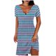 thumbnail image 1 of Mini Vestido de Verano Color Sólido Cuello en V Manga Corta Vestido de Becerro Medio, Vestido Corto de Verano, 1 of 5