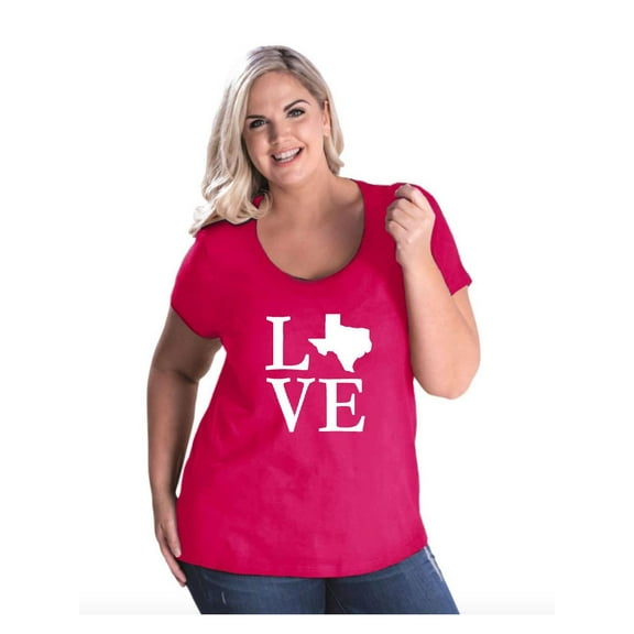 Women's Plus Size Curvy T-Shirt - Texas Flag