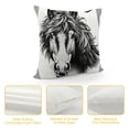 thumbnail image 4 of COMIO Horse - Black &amp; White Decorative Pillow Covers Cozy Soft Throw Pillowcase Square Couch Cushion Cover for Home Decor Sofa Living Room Bed Car, 4 of 5