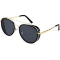 thumbnail image 1 of Gafas de sol retro steampunk redondas steampunk con doble puente A, 1 of 5