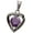 Purple, variant on R.h. Jewelry Stainless Steel Sentiment Grandma's Purple Crystal Heart Pendant