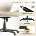 thumbnail image 6 of zzw Cross Legged Office Chair with Wheels, Armless Desk Chair with Wide Seat and Tall Back, Ergonomic Curved Seat for Bedroom, Office & Home, 6 of 8
