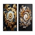 thumbnail image 2 of Designart "Golden Ornament Black Pattern" Abstract Spirals Framed Wall Art Set Of 2 - Transitional Gold Frame Gallery Set For Office Decor, 2 of 6