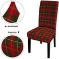 thumbnail image 4 of Christmas Chair Cover,Red Green Plaid Dining Chair Covers Stretch for Dining Room Set of 6 Parson Chair Slipcovers Protectors,Style-1, 4 of 5