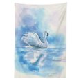 thumbnail image 3 of Ambesonne Animal Tablecloth Rectangular Table Cover, Swan in River Art, 60"x84", Blue White, 3 of 4