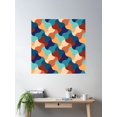 thumbnail image 2 of Jewel Tone Interlocking Geometric Shape Pattern Poster Wall Art, Modern Wall Decor For Living Room Bedroom, 24x24 UNFRAMED, 2 of 3
