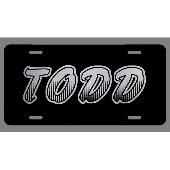 Todd Name Etched Style License Plate Tag Vanity Novelty Metal | Etched Aluminum | 6-Inches By 12-Inches | Car Truck RV Trailer Wall Shop Man Cave | NP603