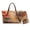 Brown and Red - Hummingbird Hibiscus, variant on DISNIMO Hummingbird Hibiscus Print Handbag and Wallet Set of 2 Ladies Purse Wallet with Zipper Closure PU Leather Satchel Shoulder Purse