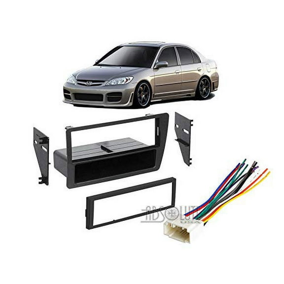 Absolute USA ABS99-7899 Fits Honda Civic 2001-2005 Single DIN Stereo Harness Radio Dash Kit Excluding SI SE