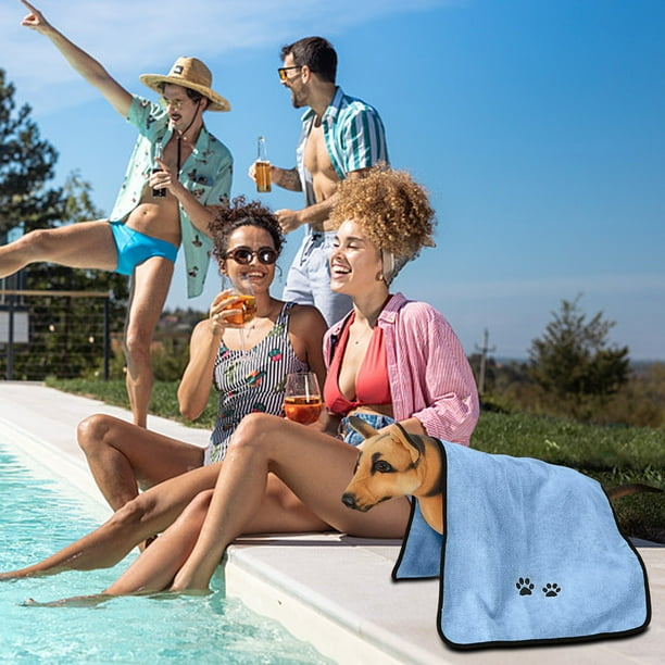 Fiudx Toalla para Mascotas, Toalla de Baño de Microfibra Ultra Suave, Paño Absorbente de Secado Rápido, Diseño Elegante con Estampado Europeo, Ideal para Aseo, Baño y Secado Diario, Ideal para Pareja