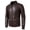 Coffee (thin version, variant on Men's Motorcycle PU Leather Jacket, Youth Casual Stand Collar Coat, Stylish Outerwear for Everyday Wear, Trendy Fashionable Design