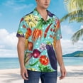 thumbnail image 3 of Honeii Vegetable Print Men’s Hawaiian Shirt,Classic Button-Down Short Sleeve Shirt, for Beach, Vacation, and Outdoor Activities,3X-Large, 3 of 7