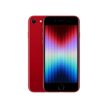 Straight Talk Apple iPhone SE (3rd Generation), 64GB Red - Prepaid Smartphone