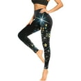 thumbnail image 4 of Wowomen's High Waist Seamless Leggings Polka Dots Striped Plaid Graphic Print Gym Yoga Pants Slim Full Length Trousers, 4 of 6