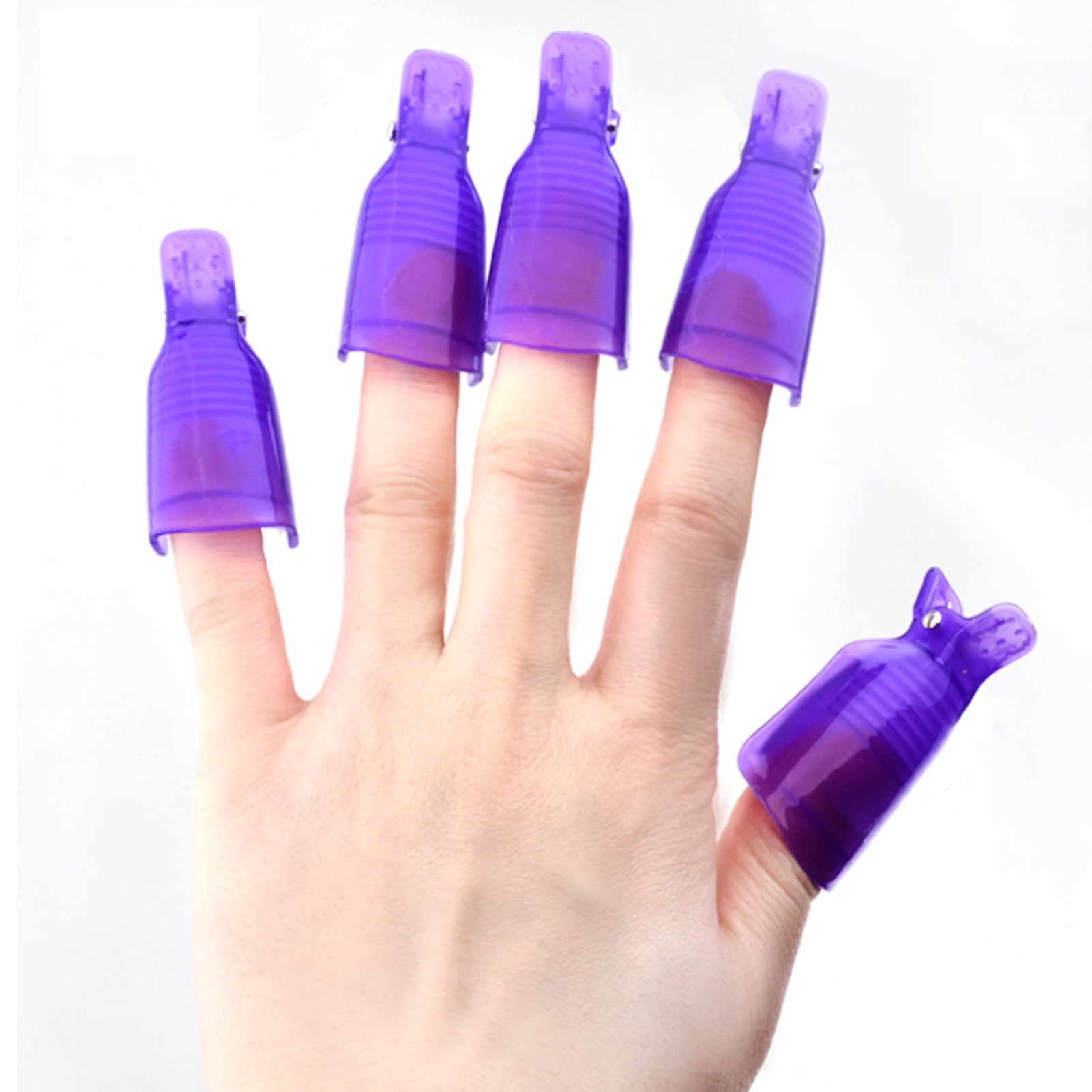 Zerodis 10pcs/Set Nail UV Gel Polish Remover Clip Soak Off Cap, Nail Polish Remover Clips Cap, Gel Polish Remover Wrap Nail Tool