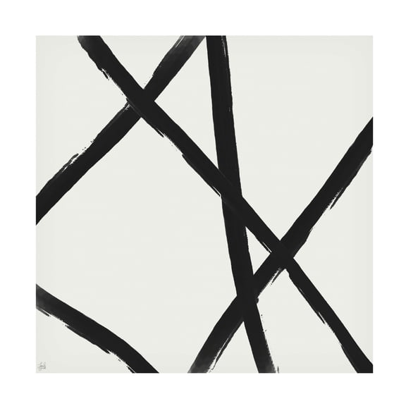 Canvas Wall Art - Line and Brush 'Straight Paint 1' Wall Art for Living Room, Bedroom, or Office Décor by Trademark Fine Art - 14 x 14 Inches