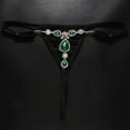 thumbnail image 3 of Yokua Women Sexy Low Rise G-String Lingerie Water Drop Diamond Thong Briefs Panties, 3 of 10