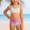 thumbnail image 2 of Girl Swimsuits Summer Child Girls Leopard Prints Sleeveless Two Piece Swimwear Swimsuit Bikini, 2 of 8