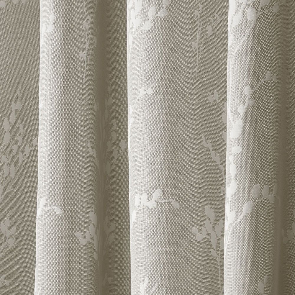 Nicole Miller Turion Floral Room Darkening Blackout Grommet Top Curtain Panel Pair, 52"x84", Linen