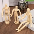 thumbnail image 5 of Uxcell 8" Wooden Mannequin Figure, Artist Drawing Manikin Model Flexible Movable 4Pack, 5 of 6