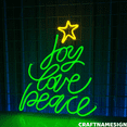 thumbnail image 3 of Craftnamesign Joy Love Peace Neon Sign, Christmas Wall Art, Store Shop Wall Decor, 3 of 5