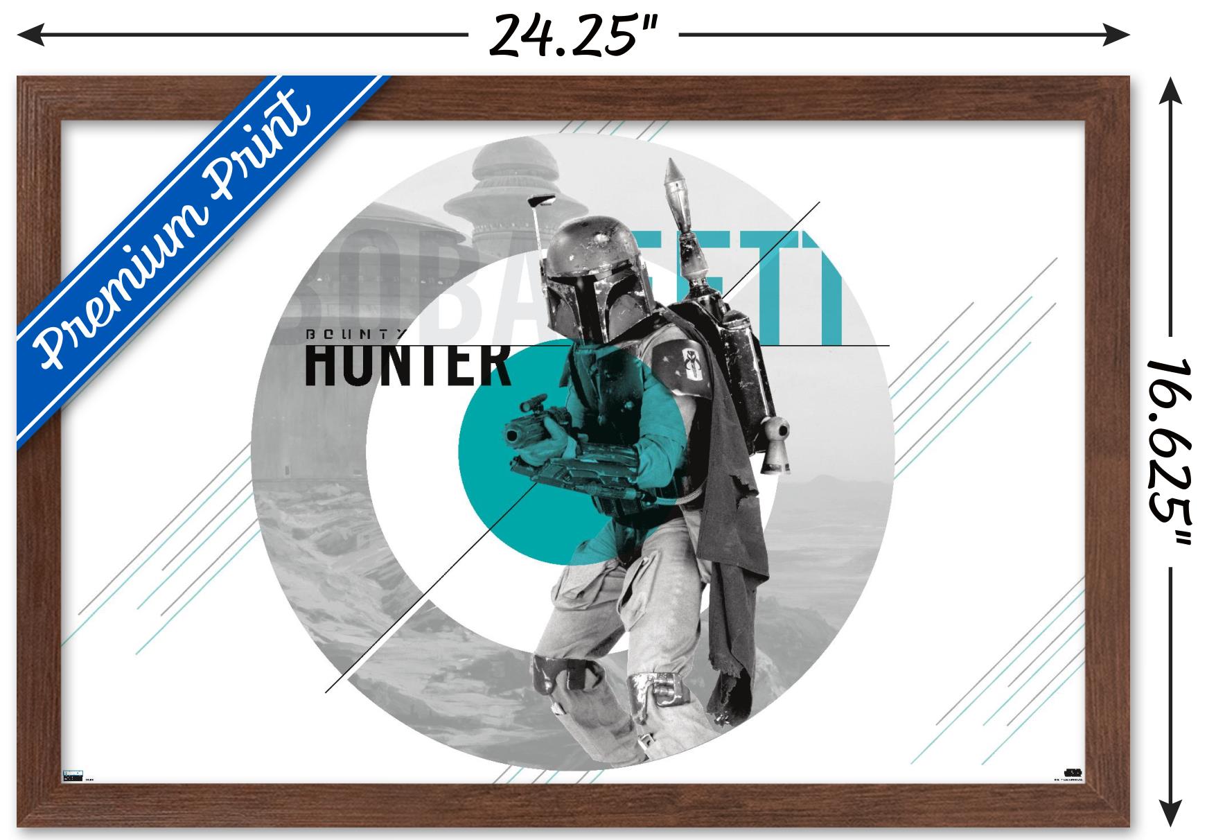 Star Wars: Saga - Boba Fett - Disk Design Wall Poster, 14.725" x 22.375", Framed