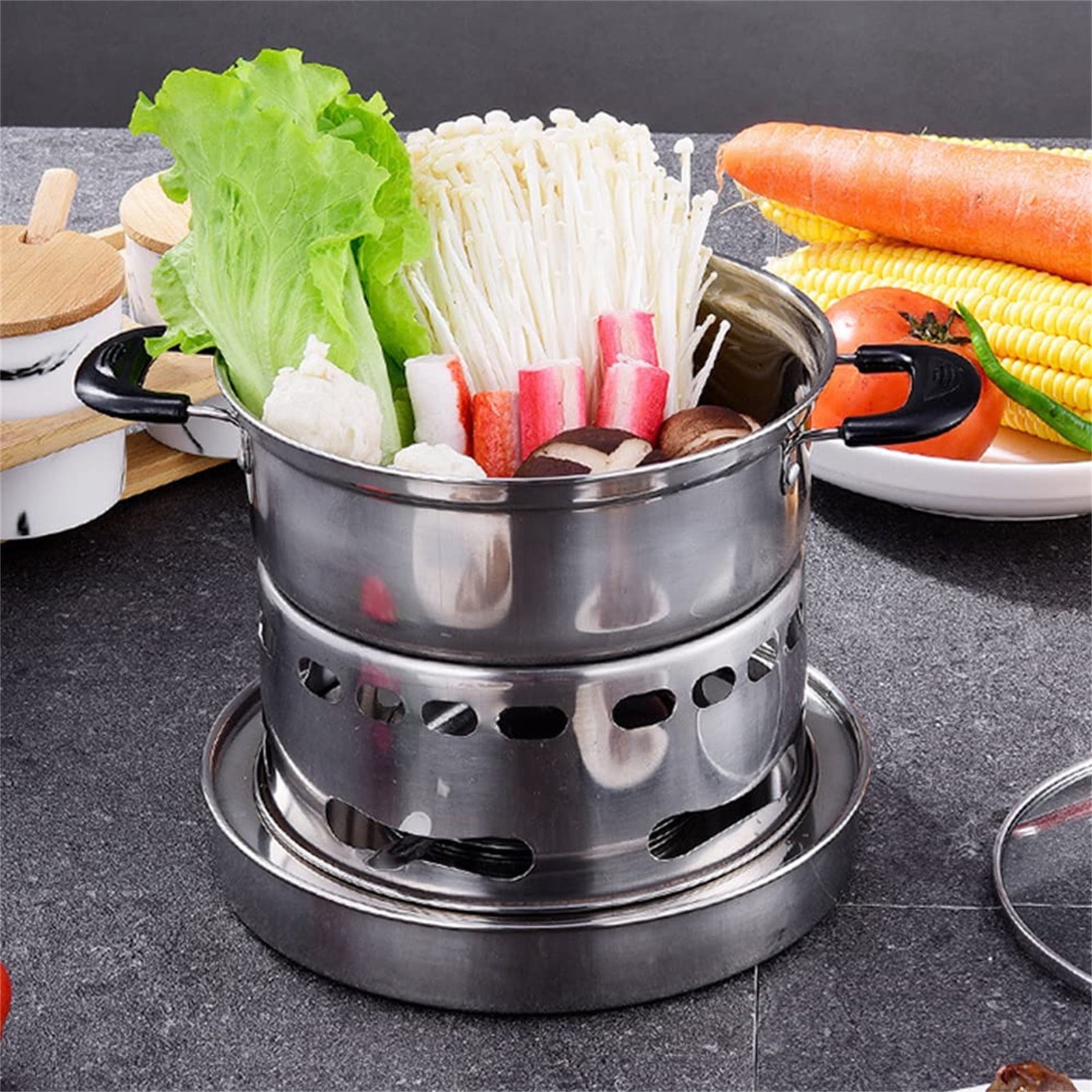 Hometravel Portable Indoor Cooker, Stainless Steel Camping Stove with Adjustable Flame, No Power Requirement for Indoor and Outdoor Cooking Use