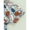 thumbnail image 7 of Toddler Boys Summer Outfit Sets White Short Sleeve Letter Print Tops + Baseball Print Shorts 1 Months-3 Years, 7 of 7