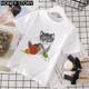 thumbnail image 3 of Cartoon Cats Kid Pink T Shirt Cartoon Cat Print Western Style T-shirt Short Sleeve for Boys and Girls Stranger Things Clothes, 3 of 5