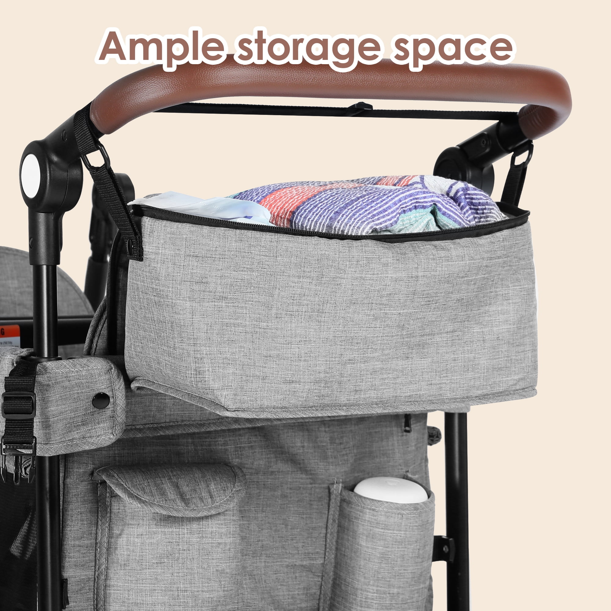 AILEEKISS Collapsible Wagon Stroller for 2 Toddlers with Adjustable Canopy, 44 Pounds, Grey
