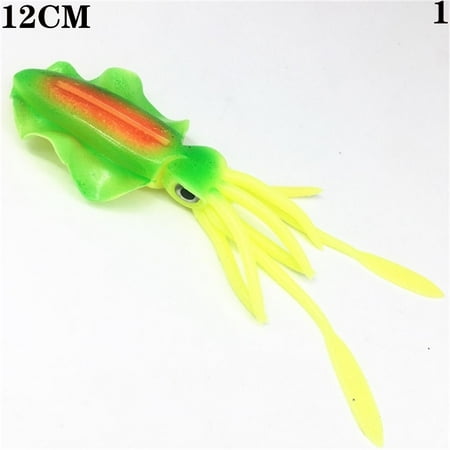 1Pcs Luminous Fishing Tackle Silicone 10/12/15cm Soft Bait Fishing Lure Squid Baits Artificial Lures 12CM 1