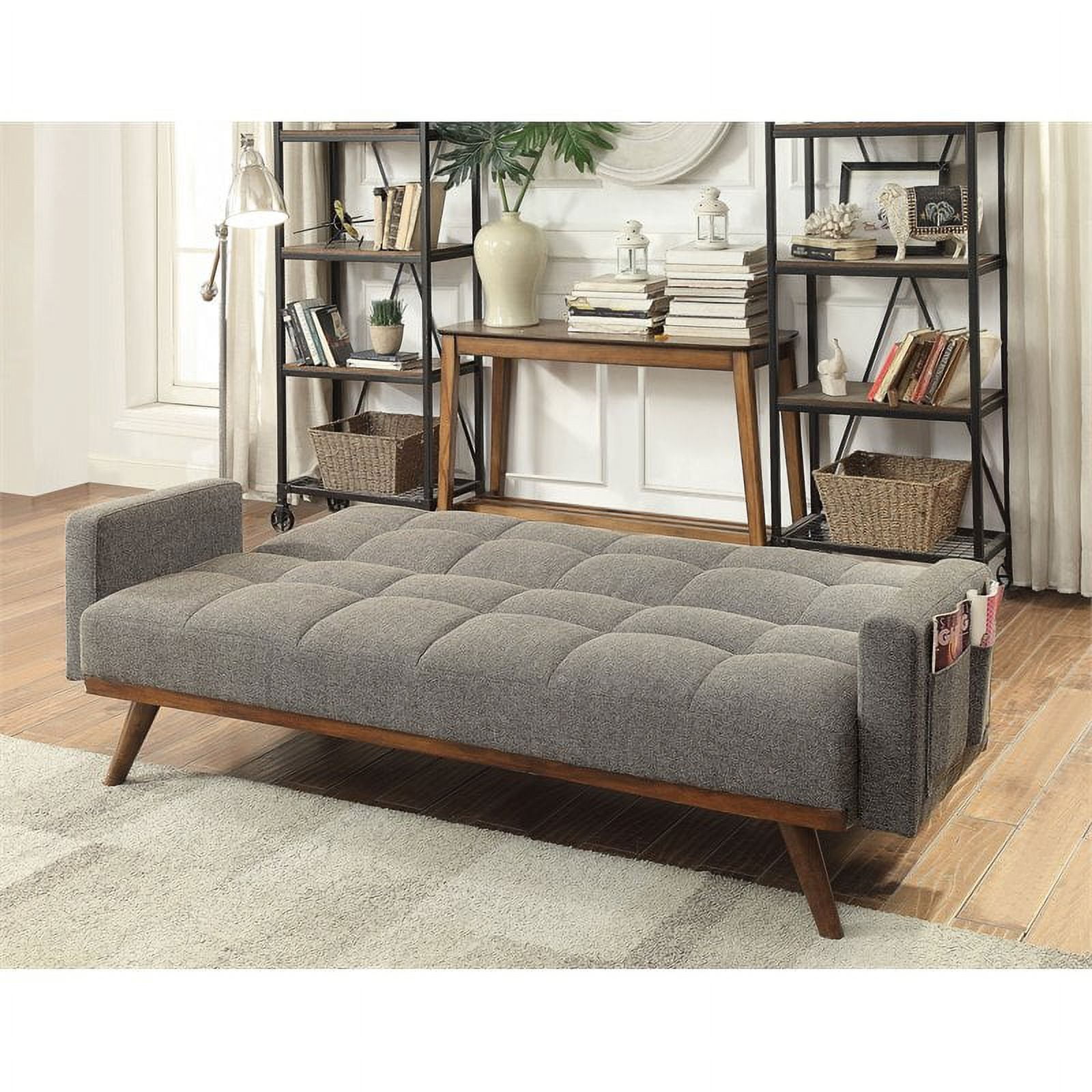 Furniture of America Kormack Sofa Bed with Storage Gray