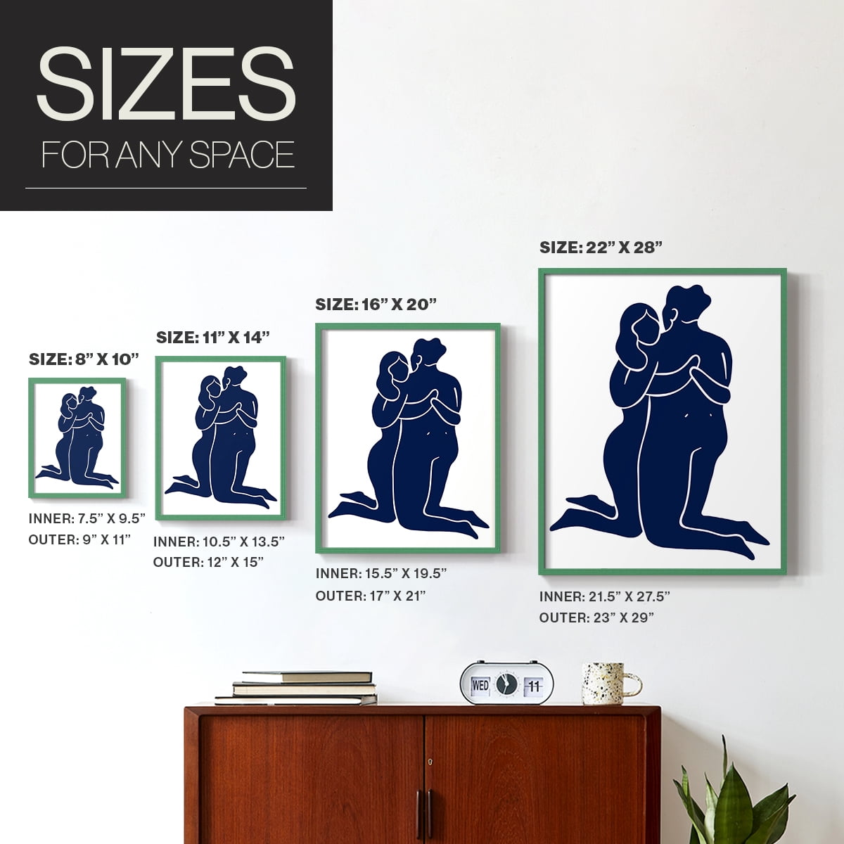 Matisse CIV Framed Print in Green Solid Wood 8 x 10 Framed Print
