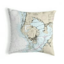 Betsy Drake KS11412 12 x 12 in. Tampa Bay, FL Nautical Map Non-Corded Indoor & Outdoor Pillow