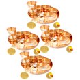 thumbnail image 1 of Prisha India Craft Indian Dinnerware Pure Copper Thali Set of 4, Diameter 12" Traditional Dinner Set of Plate, Bowl, Spoons, Glass with Napkin ring and Coaster, 1 of 6