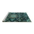 thumbnail image 2 of Ahgly Company Machine Washable Indoor Rectangle Medallion Turquoise Blue Traditional Area Rugs, 7' x 9', 2 of 4