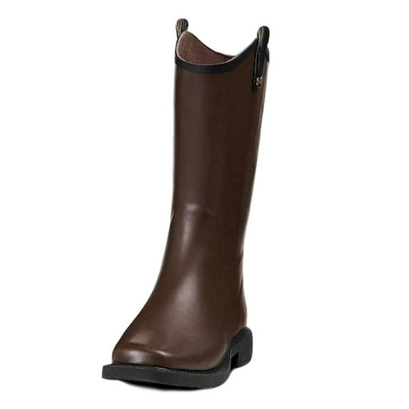 Double Barrel 58144-12 Mens Daniel Square Toe Rain Boots, Brown - Size 12
