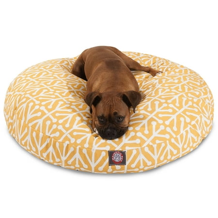 UPC: 0788995510765 | Majestic Pet Aruba Round Dog Bed Treated Polyester Removable Cover Citrus Large 42 x 42 x 5