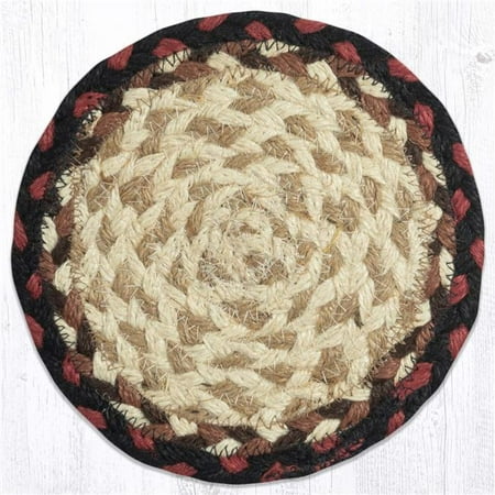 

Capitol 52-LC019 7 x 7 in. Jute Round Coaster Burgundy & Mustard - Large