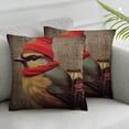 thumbnail image 3 of Acheng Throw Pillow Covers Retro Animal Sparrow Bird Carrying A Backpack Standing on A Branch Decorative Throw Pillow Case Cushion Cover for Sofa,Set of 2 White(Two Side Print) 22x22in, 3 of 7