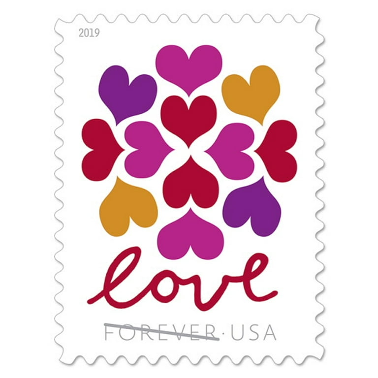  Made of Hearts Sheet of 20 Forever First Class Postage Stamps  Wedding Celebration Love Valentines (1 Sheet of 20) : Office Products