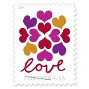 USPS Heart Blossom 5 Sheets of 20 Forever First-Class Postage Stamps (100 Count)