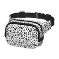 thumbnail image 2 of Balery Black Footprints Mochila Cinturón para Mujeres y Hombres, Bolsa de Cintura Impermeable de Doble Capa con Correa, 2 of 9