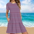 thumbnail image 2 of Erwazi Women's Casual Summer Dress Short Sleeve T Shirt Dress Printed Tiered Swing Mini Dresses with Pockets, 2 of 5