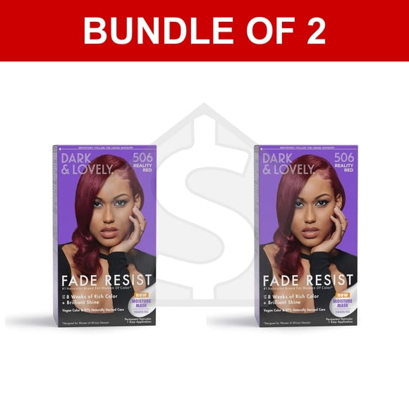 Bundle of 2 - DARK & LOVELY Fade Resist Hair Color Kit - 506 Reality Red