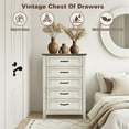 thumbnail image 4 of 5 Drawer Dresser for Bedroom, Wood Tall Chest of Drawers with Metal Handles, Farmhouse Storage Dresser for Bedroom, Living Room, Hallway, Entryway, 4 of 8