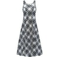 thumbnail image 1 of Plus size 4x Extra Tall Womens Dress Monochrome Plaid Sleeveless Princess Cut, 1 of 4
