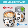 thumbnail image 4 of 12oz Stemless Wine Tumblers White and Orange Of Leopard Print Vacuum Insulated Stainless Steel Travel Tumbler Cups Mug with Lid and Straw for Champaign,Cocktail,Beer with Cleaning Brush, 4 of 5