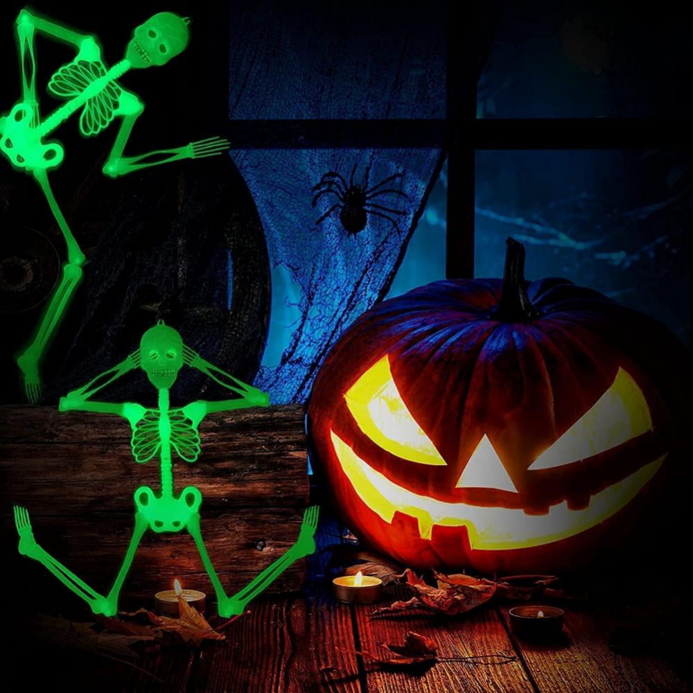 Halloween Hanging Luminous Skeleton Decoration, 36" Full Body GlowinTheDark Skeleton